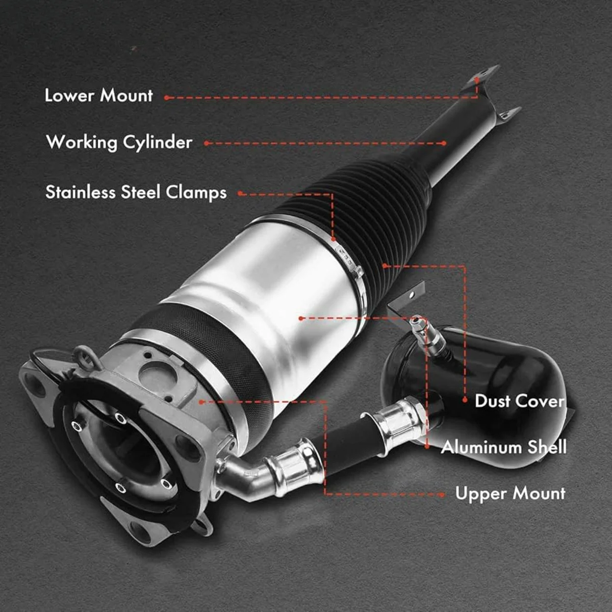 Entretoises d'amortisseur de suspension pneumatique avant et arrière, compatible avec Jeep Grand TraffWK WK2 11-15, 4 pièces