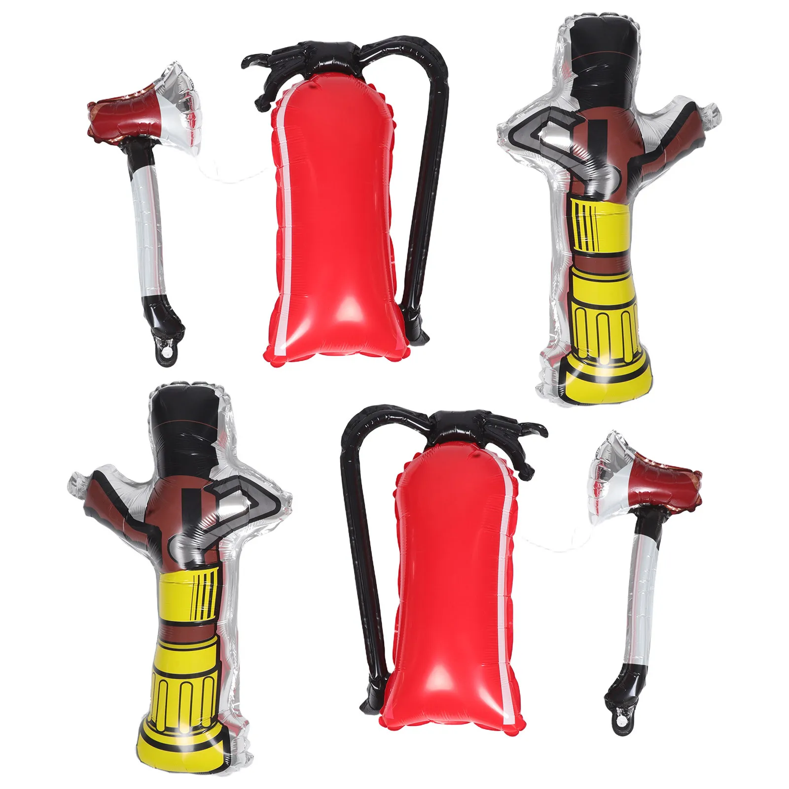 

6Pcs Inflatable Fire Hydrant Props Firefighter Party Decorations Emergency Rescue Birthday Balloons for Kids Carnival Theme