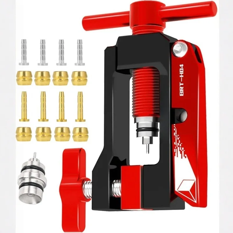 Aluminum Bicycle Hydraulic Hose Fitting Install Tool, Oil Needle Insert Presser with Cutter for MTB Hydraulic Brake Service