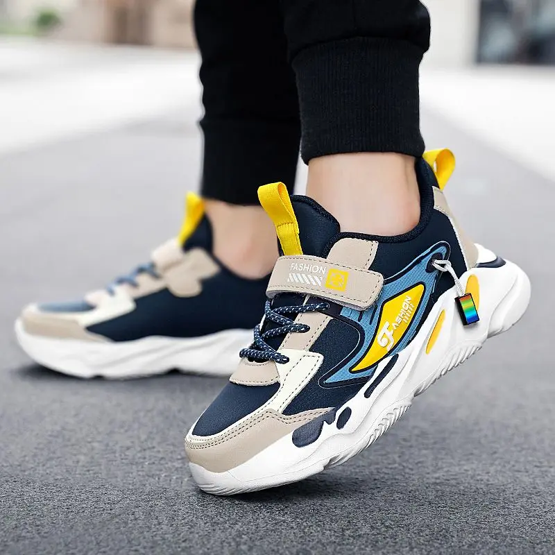 

Boys Running Shoes Kids Sports Shoes Waterproof Leather Upper Lightweight Soft Sole Autumn Winter Casual Sneakers for Big Boys