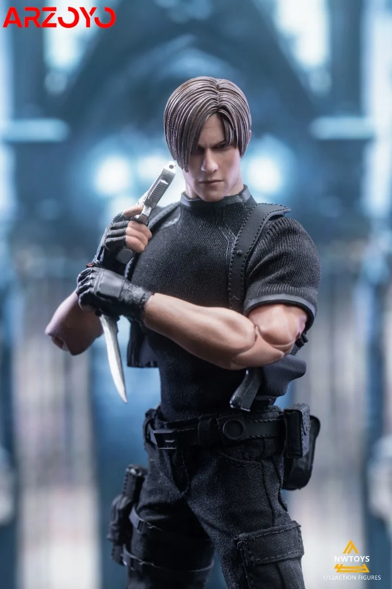 Nwtoys 1/12 Scale RPD Police Officer Leon Kennedy 6-inch Action Figure  Doll Full Set For Collection