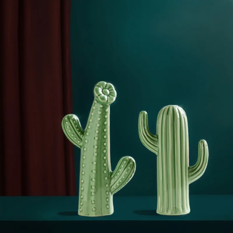 

Nordic Minimalist Ceramic Cactus Decor Creative Living Room Desktop Home Ornament