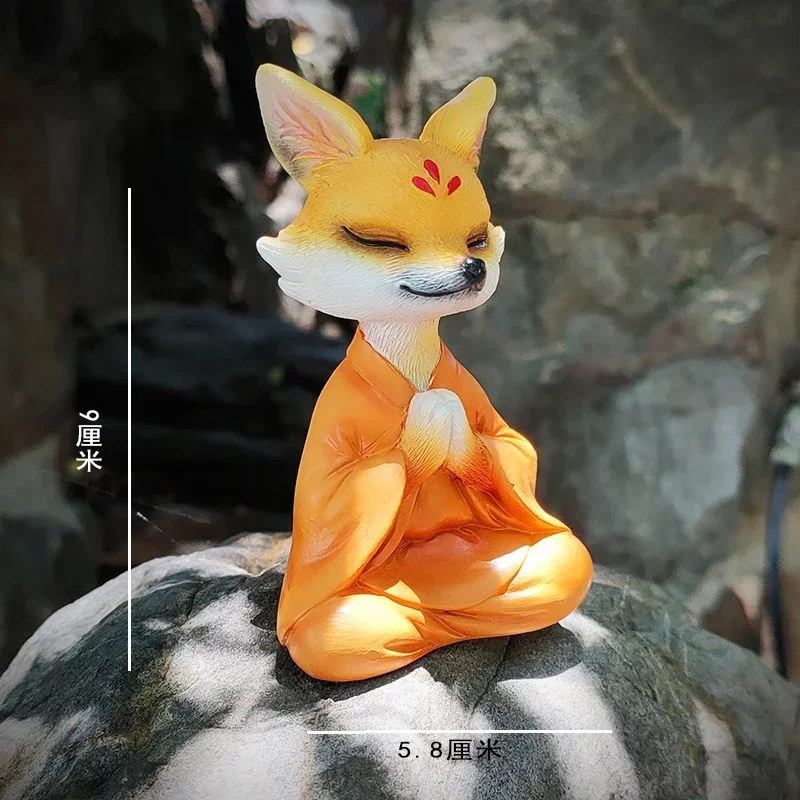 White Nine-tailed Fox Figurines Aesthetic Room Bedroom Garden