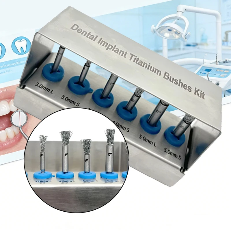 

6PCS Titanium Implant Maintenance Brridges Soft Tip for Peri-Implantitis Non-Scratch Cleaning Set