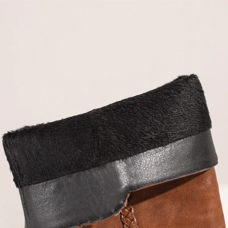 Vintage Knee High Boots Female Sexy High Boots for Women Autumn Winter Black Brown Low Heels Riding Shoes Ladies Big Size 45 48