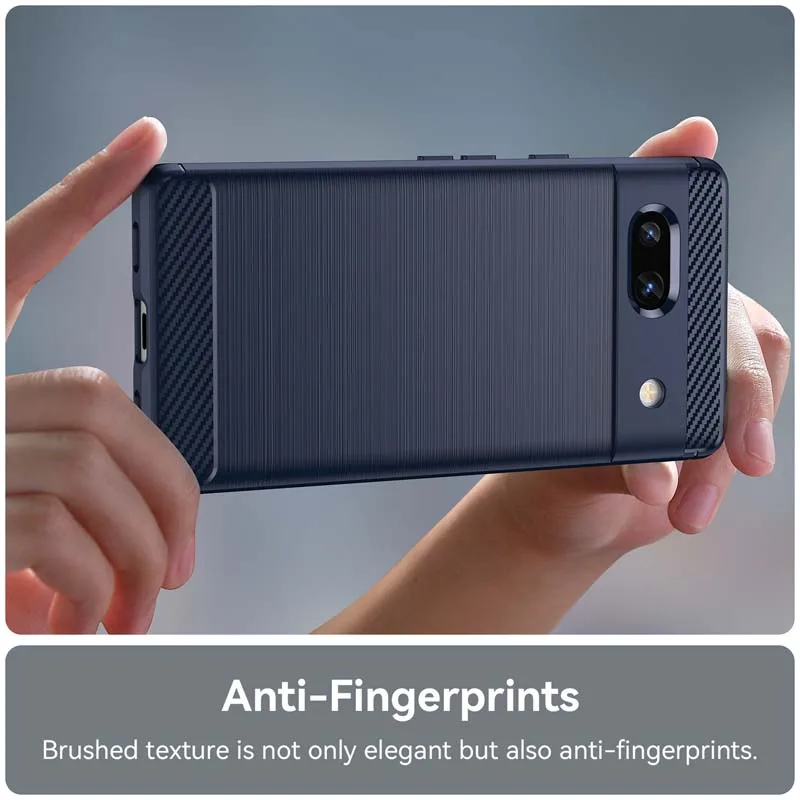 For Google Pixel 8 7 6 Pro 7a 6a Carbon Fiber Soft TPU Case Full Coverage Heat Dissipation Matte Back Airbags Protective Shell image 5