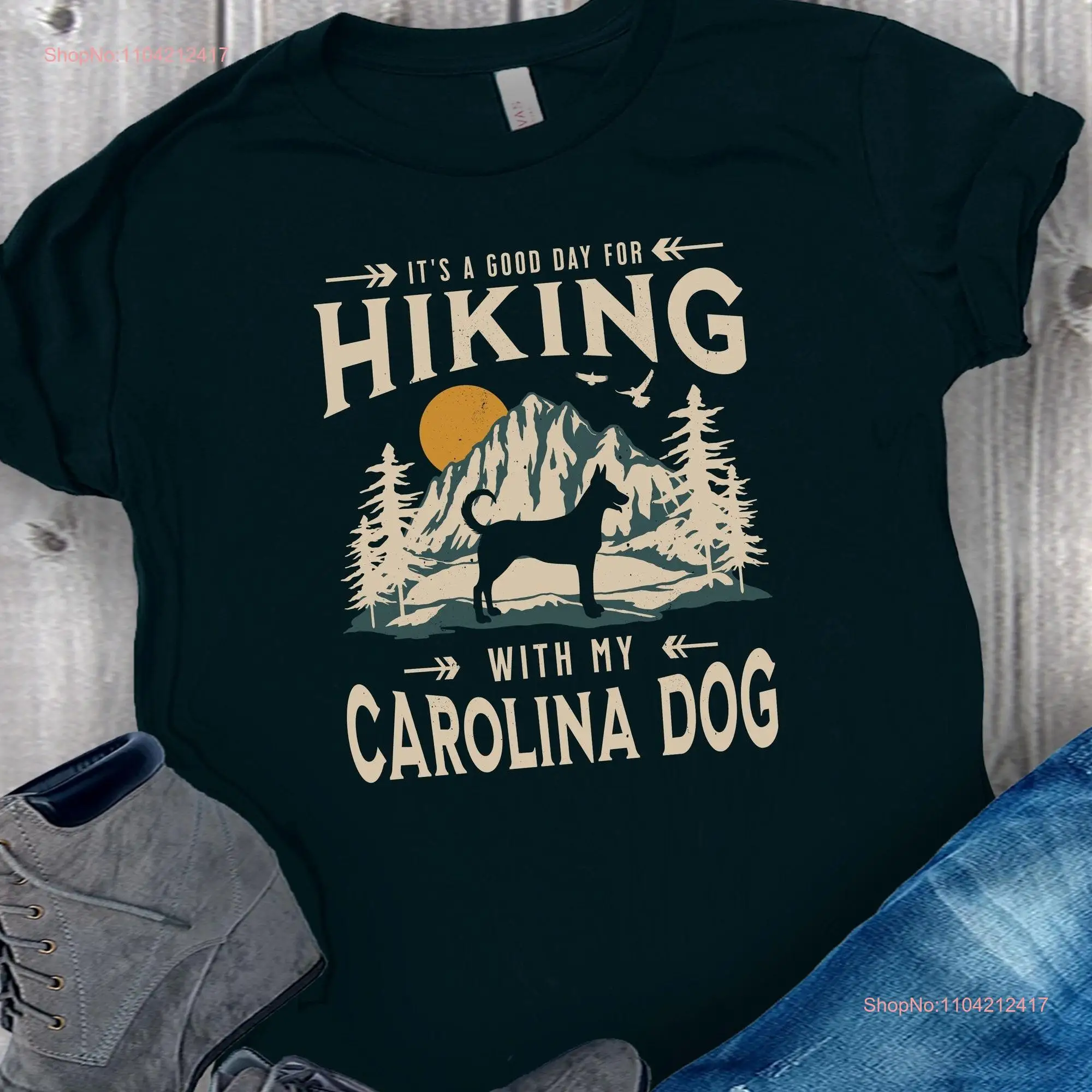Carolina Dog Camiseta Senderismo Para Papá American Dingo Dixie Outdoorsy Lover Mangas largas o cortas