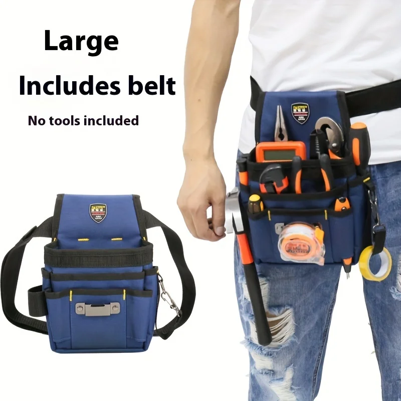 Electrician\'s Tool Bag Woodworking Belt Thickened Waist Bag Multi-Pocket High Altitude Repair Zipper Waist Bag