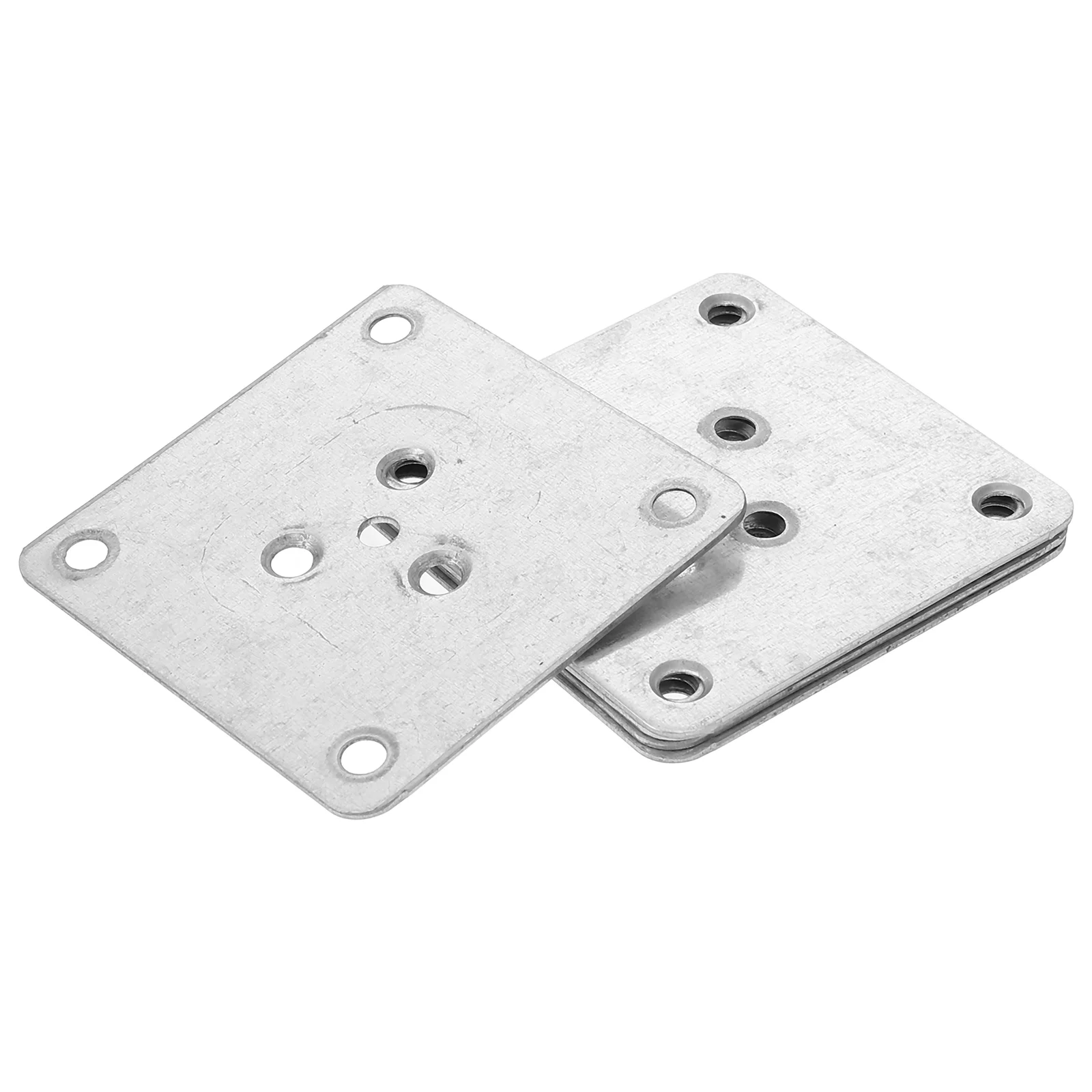 Kit de montaje de placas de fijación para patas de muebles, conector de mesa de hoja fija, almohadillas para sillas plateadas, 5 uds.