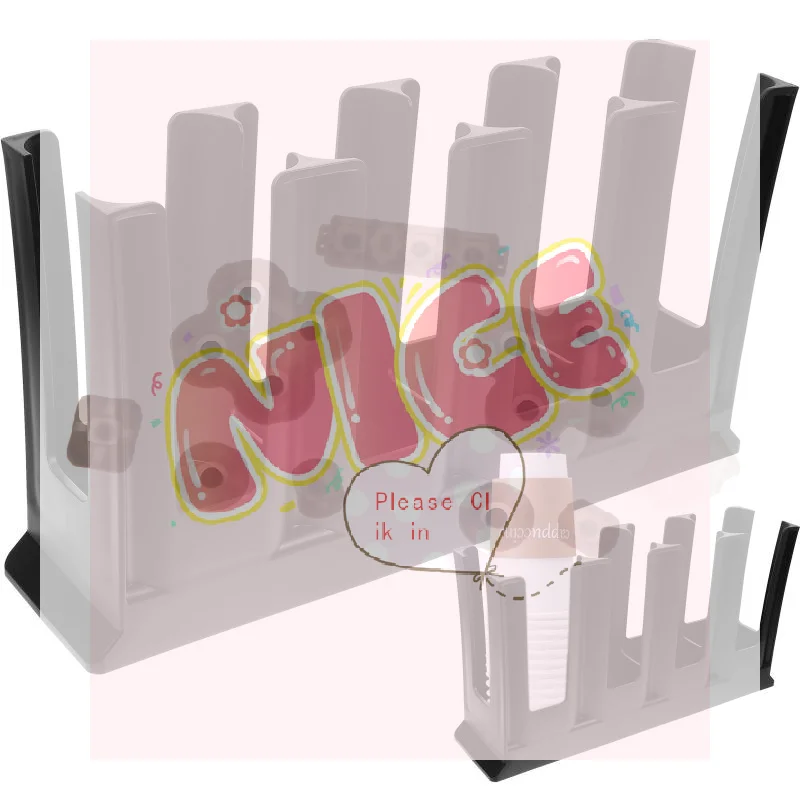 【BA】Acrylic Paper Cup Holder With Multiple Slots Durable Smooth Surface For Bubble Tea Shops Cafes Office Countertops