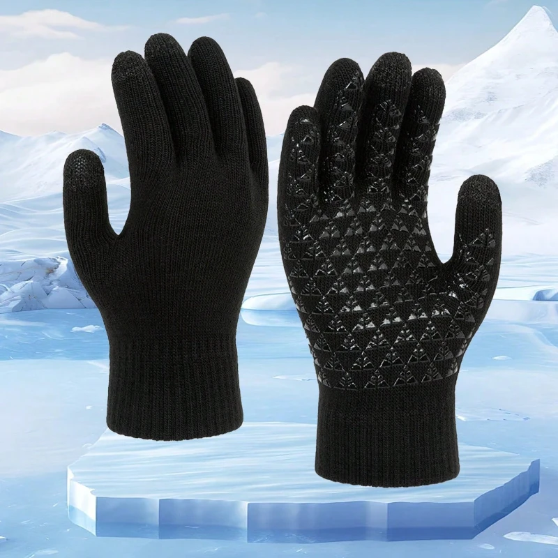 Ein Paar Winterhandschuhe für Herren und Damen mit warmem, weichem Strickfutter