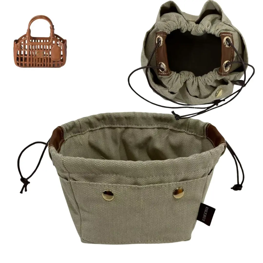 

Hollow bag organizer insert For women bag woven canvas storage bag support storage inner modification bag accessories-Handmade