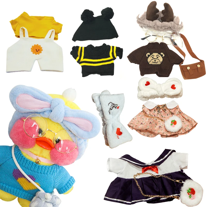 Ropa Kawaii para Lafanfan Duck, accesorios Lalafanfan, ropa de 30cm, gafas de pato de peluche de 20cm, ropa de muñeca de felpa para niños, regalos