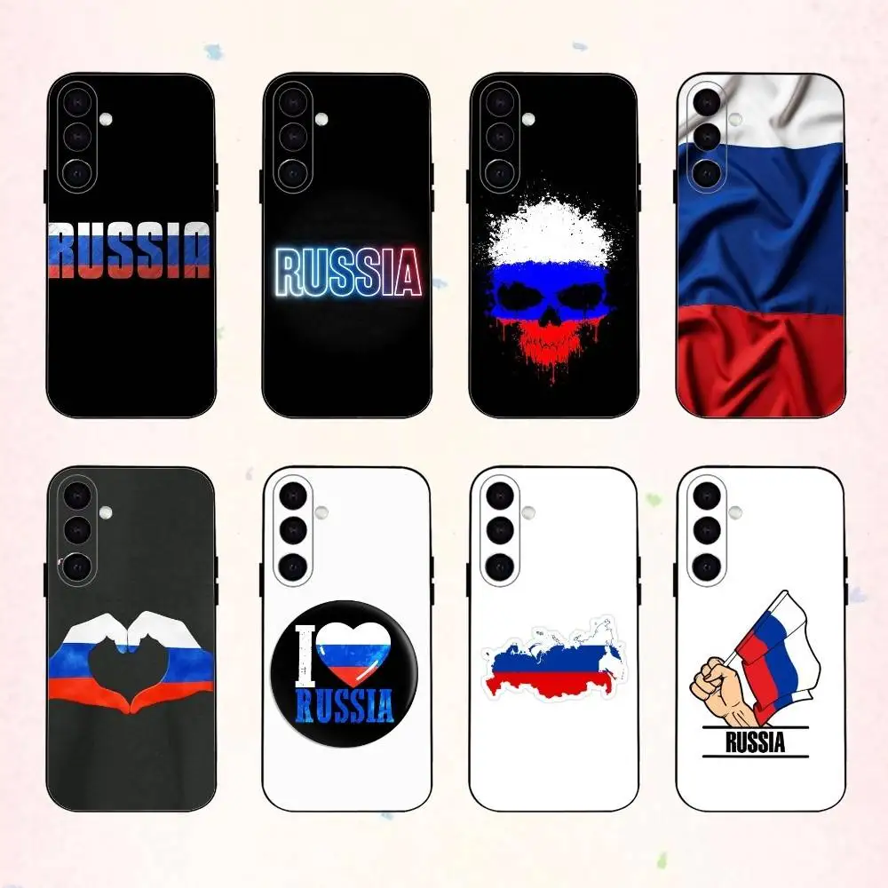 

R-Russia Bold F-Flag Designs phone Case For Samsung Galaxy A73,A72,A71,A70,A53,A52,A51,Others Soft Black Shell