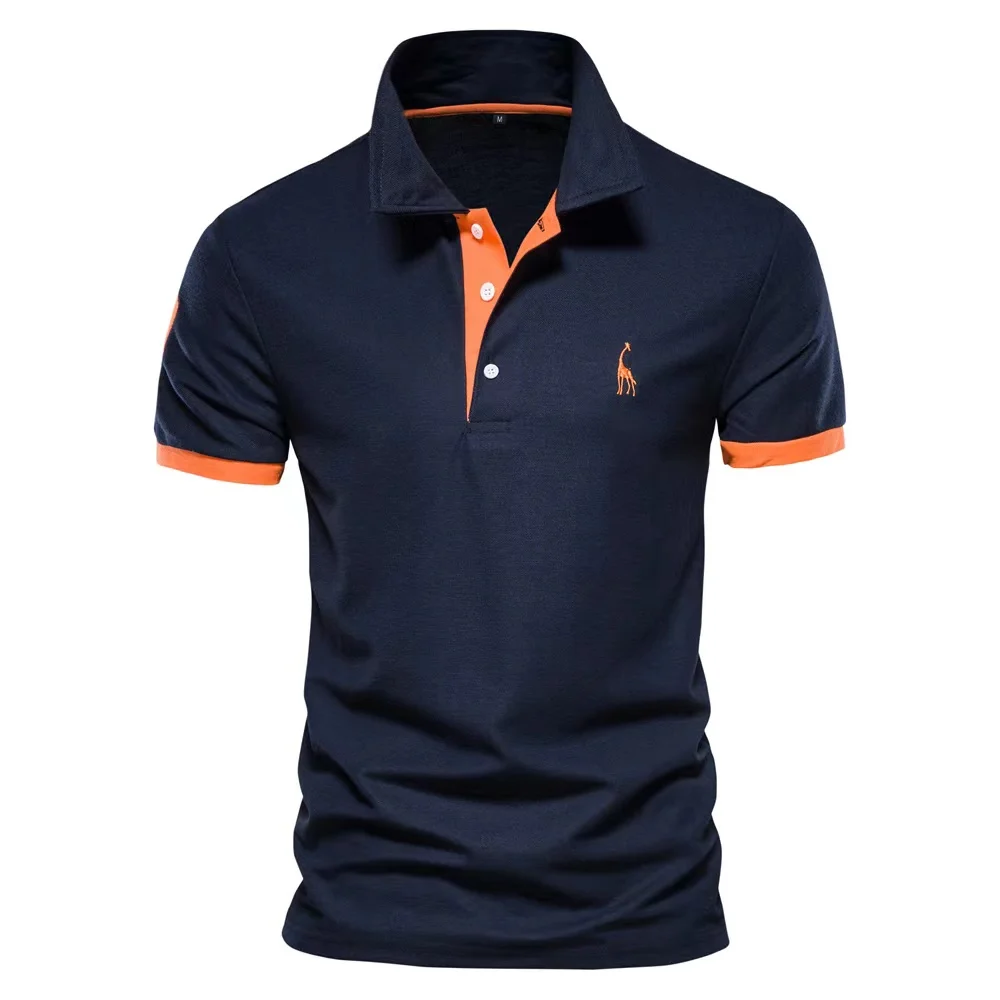 New Summer Fashion Brand Embroidery Polo Shirts for Men Casual Solid Color Slim Fit Mens Polos Short Sleeve Tee Men\'s Clothing