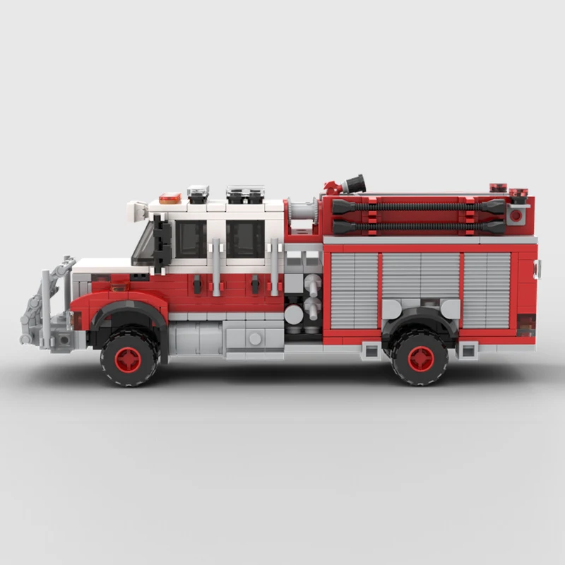 versatile 4x4 all terrain brush fire engine bricks American fire service blocks brush truck mini pumper building moc unique