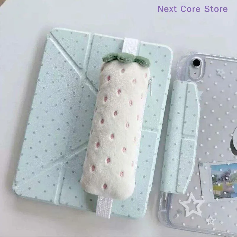 [NC]1Pcs Carry Stationery Cute Plush Strawberry-style Strap Top Pen Bag Large Capacity Exquisite Student Pencil Pouch[NC]