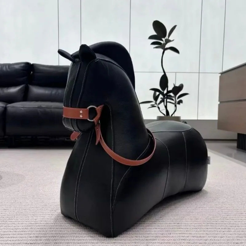 Pony modeling stool high-end soft Fuma ornament chair yo stool living room animal seat sofa daily gift