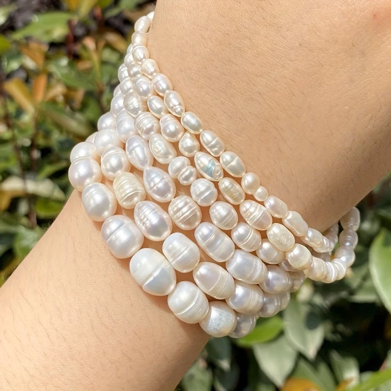 Natürliche Süßwasserperlen Reisperlen Barockperlen 4-11mm Lose Abstandsperlen für Schmuckherstellung DIY Halskette Armband – Detail 6