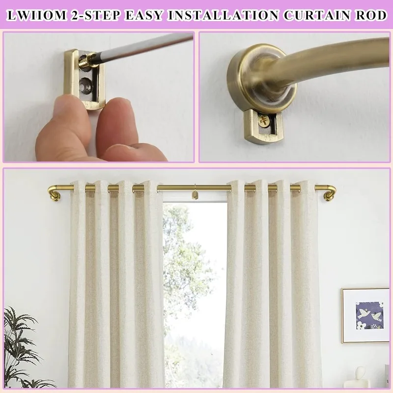 Antique Bronze Disc Curtain Rods, 84-144 Inches Window Curtain Rod,Adjustable Room Darkening Curtain Rod