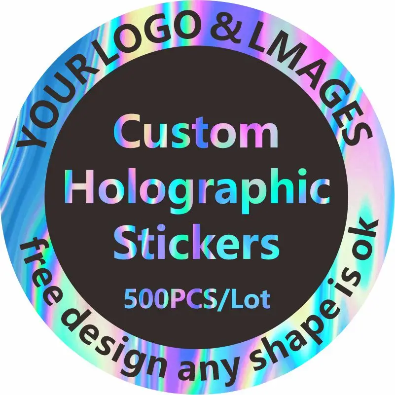 Holographic Stickers Custom Stickers Customized Logo Wedding Baptism Stickers DIY Your Own Logo Stickers Personalized Stickers