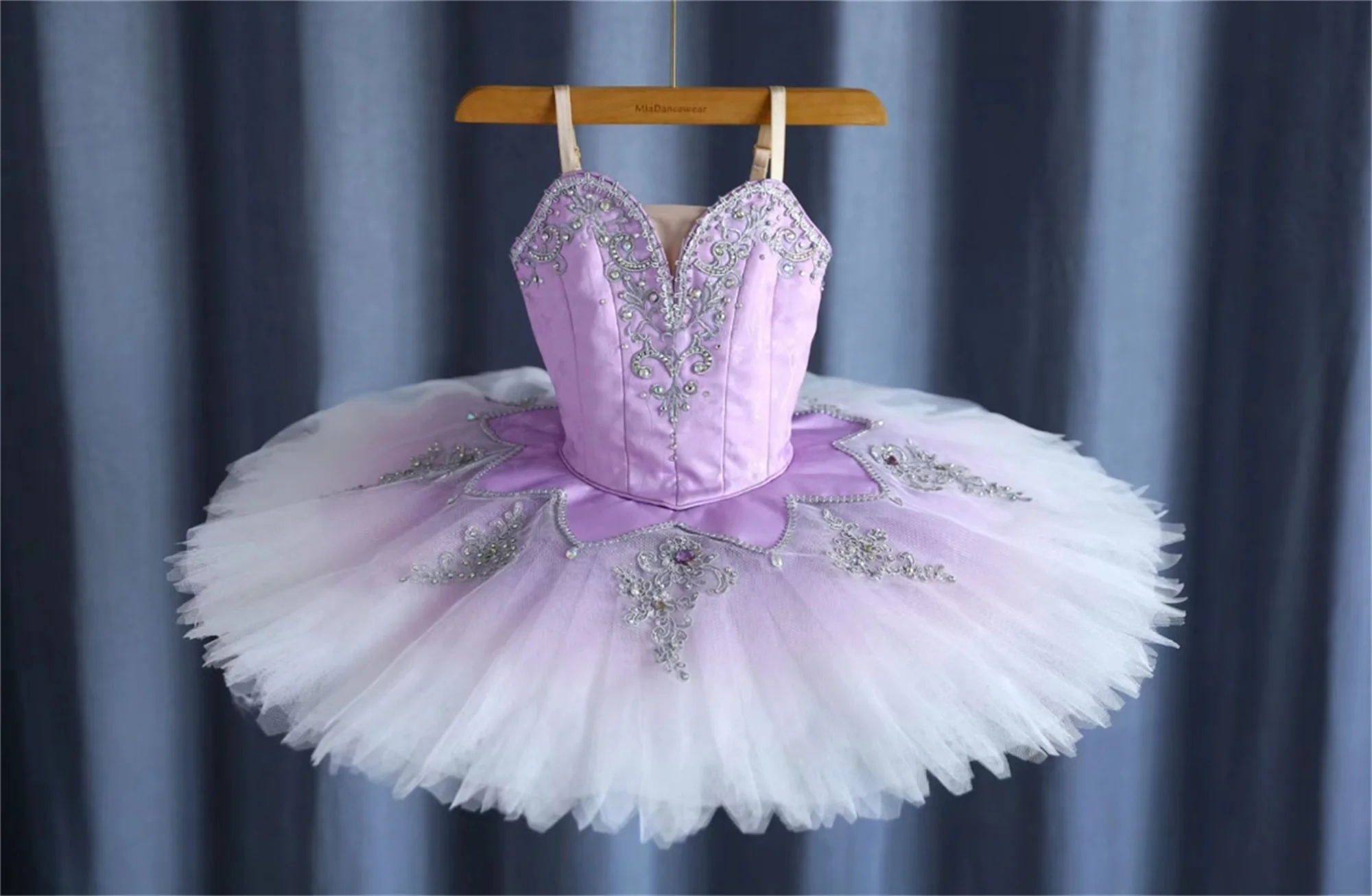 Purple Ballet Variations Paquita Performance Dress Professional Edition Open Button Tutu Skirt