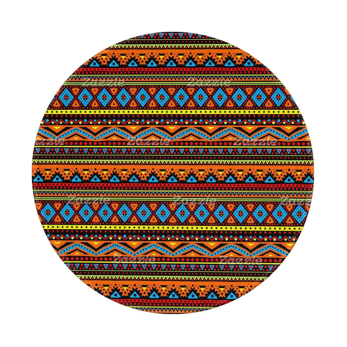 Vintage Ethnic Round Mouse Pad Red Orange Yellow Fashion Rubber Gaming Mousepad For Laptop PC MacBook Comfortable Mouse Mats