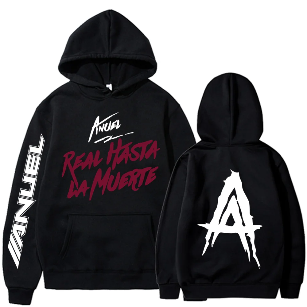 

Rapper Anuel AA Real Hasta La Muerte Oversized Hoodie Women Men Harajuku Sweatshirt Streetwear Hip Hop Pullover Hooded Jacket