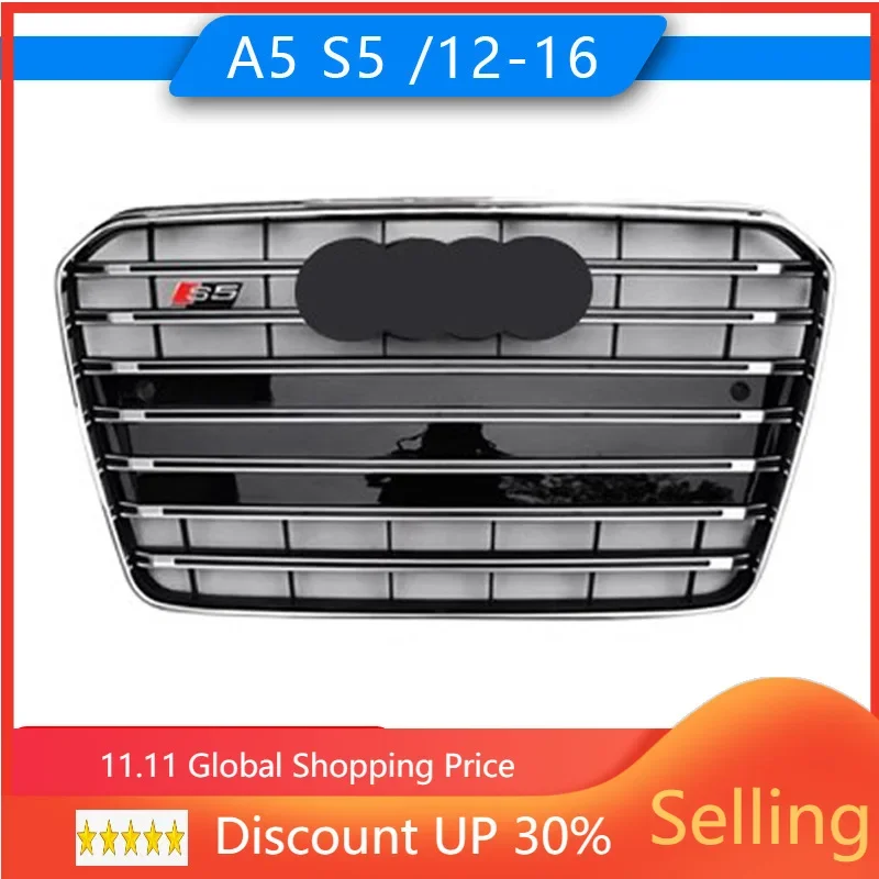 Car Front Bumper Grille Grill For 2012 2013 - 2015 2016 Audi A5 B8  Refit upgrade S5 auto Racing grills