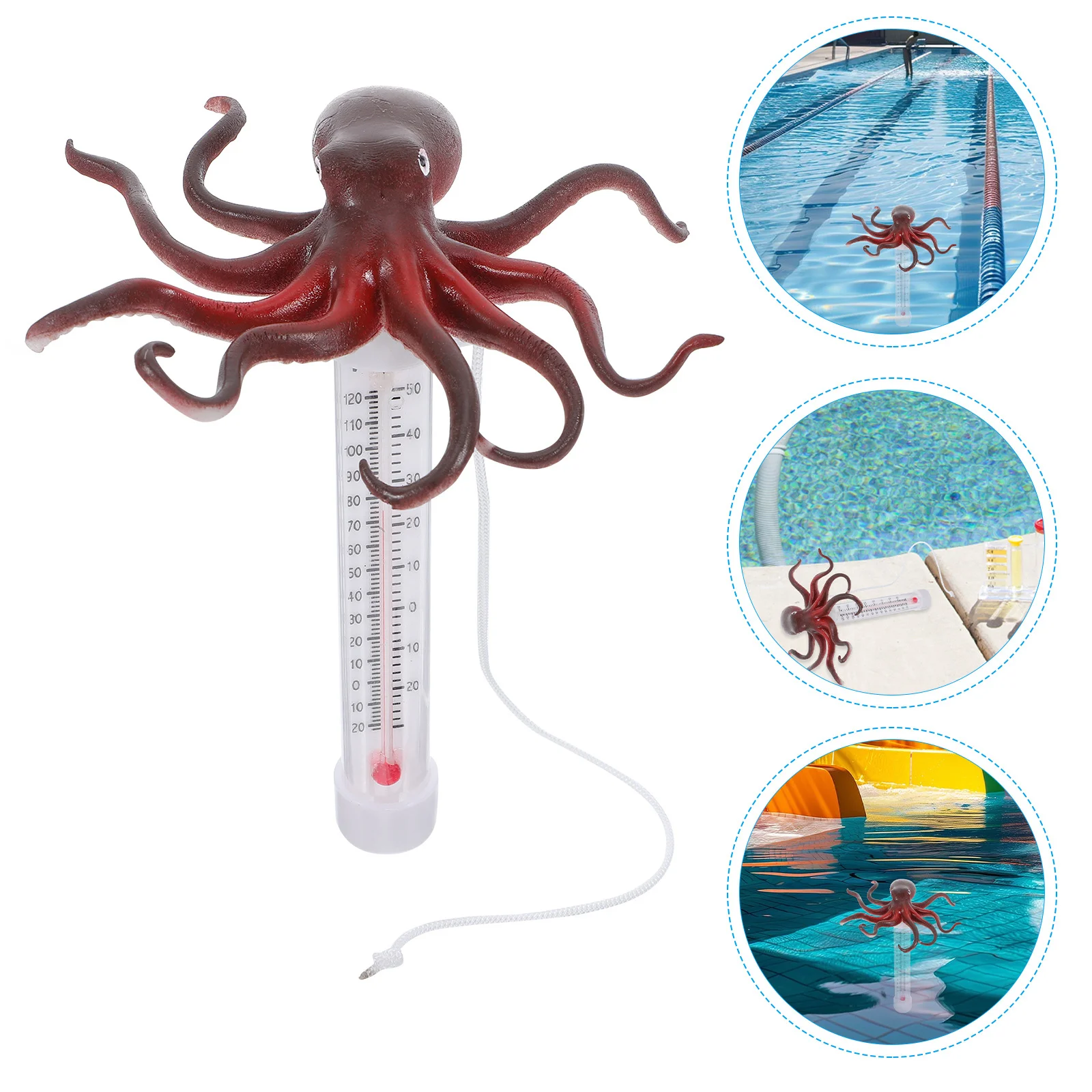 

Floating Water Temperature Gauge Octopus Design Pool Thermometer for Spas Hot Tubs Fish Tanks Accurate Real Time Temperature