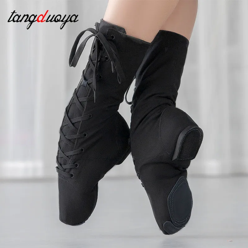 jazz dance shoes women sneakers balleoom Ballet shoes high top canvas dance boots lace up Adult kids dance shoes Gymnastics Shoe