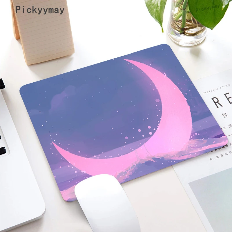 

Kawaii Moon Small Mouse Pad Computer Cute Mausepad Office Accessories Pc Rubber Antislip Keyboard Mousepad Table Desk Mat