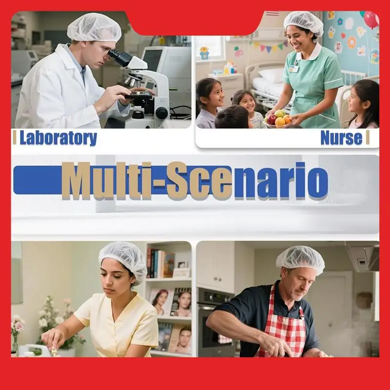200 Pcs Disposable Hair Nets - 21 Inches - Bulk Bouffant Caps Non-Woven Hairnet For Food Service, Hospitals, Labs