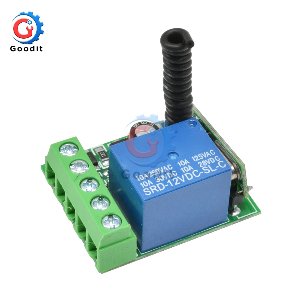 Wireless Relay Module DC 12V 1Channel 315MHz RF Remote Control Switch Heterodyne Receiver Controller Board