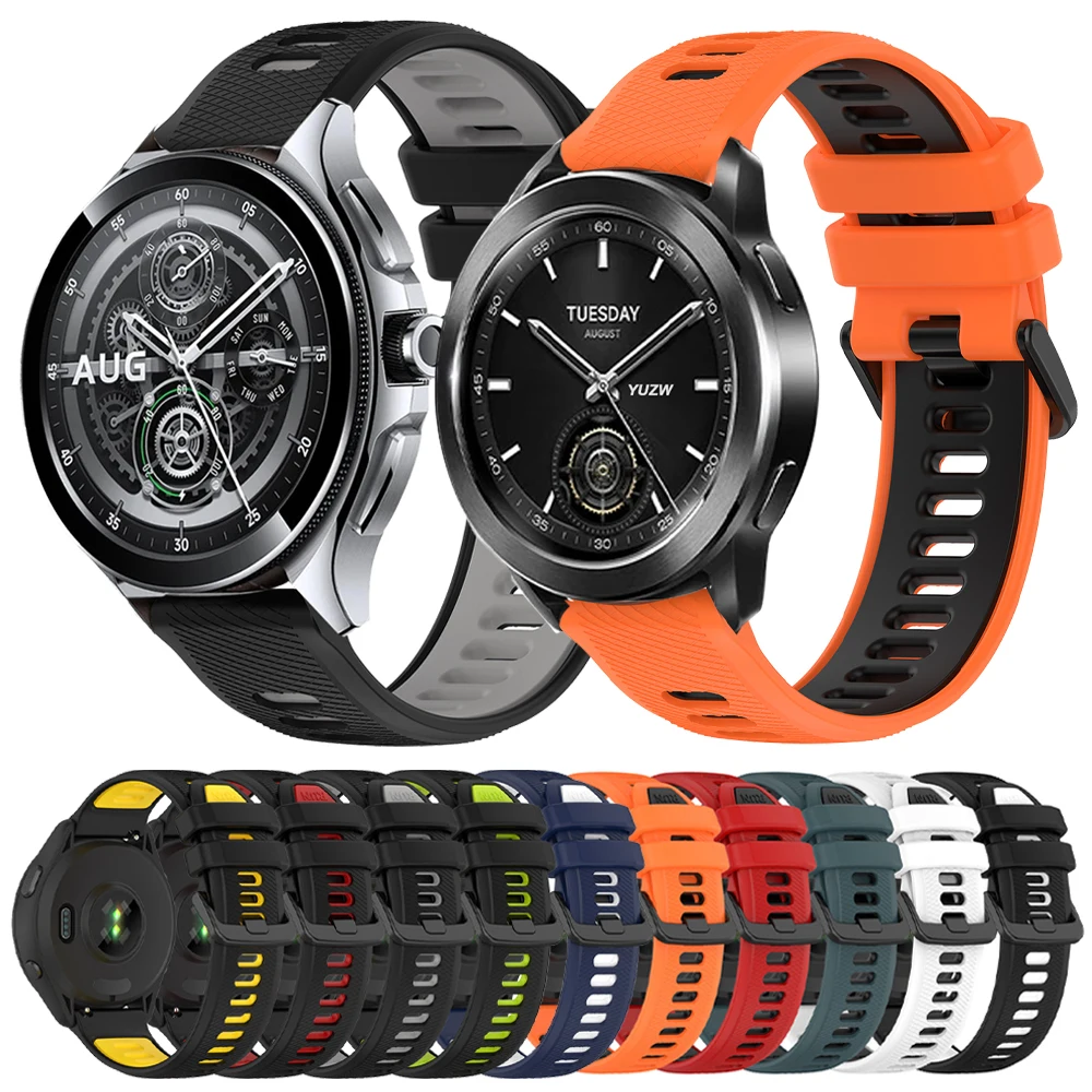 Sport Silicone Strap For Xiaomi Watch 2 Pro 22mm Watch Band Replacement For Mi Watch S3 S2 46mm S1 Active Watch Color 2 Bracelet