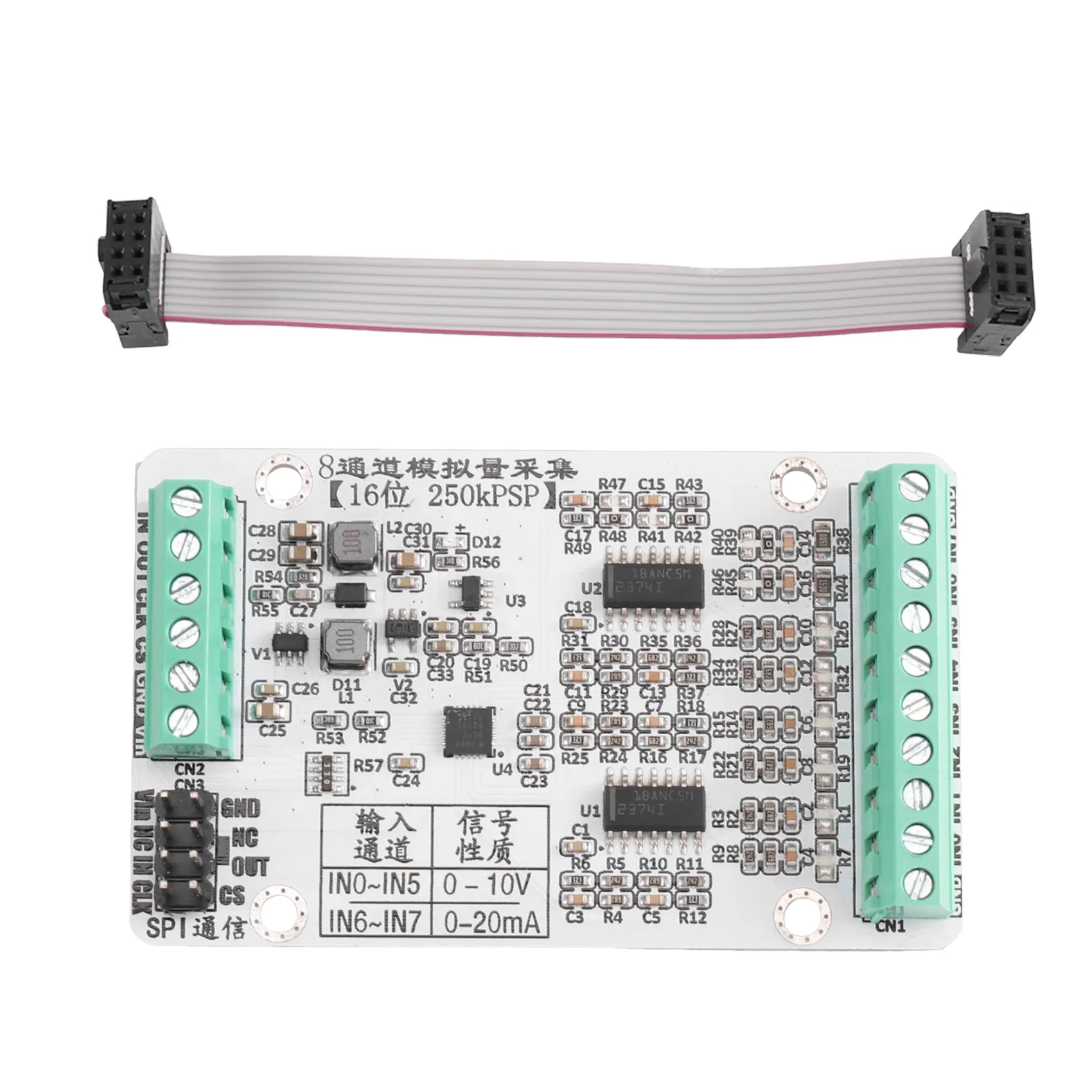 High-Speed ADC Module AD7689 Acquisition Eight-Way SPI Communication Analog Input 0-10V Conversion Board-AT36