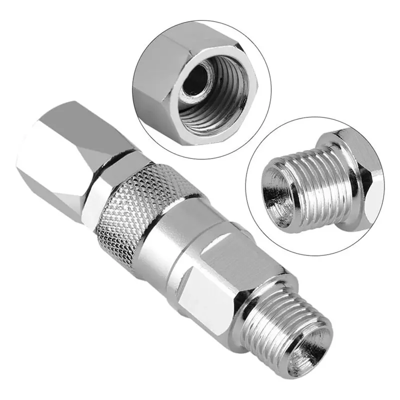 AFOURT-1/4-Zoll Edelstahl-Pistolen-Airless-Farbsprühschlauch Airless-Hochdrucksprühschlauch mit Drehgelenk – Detail 4