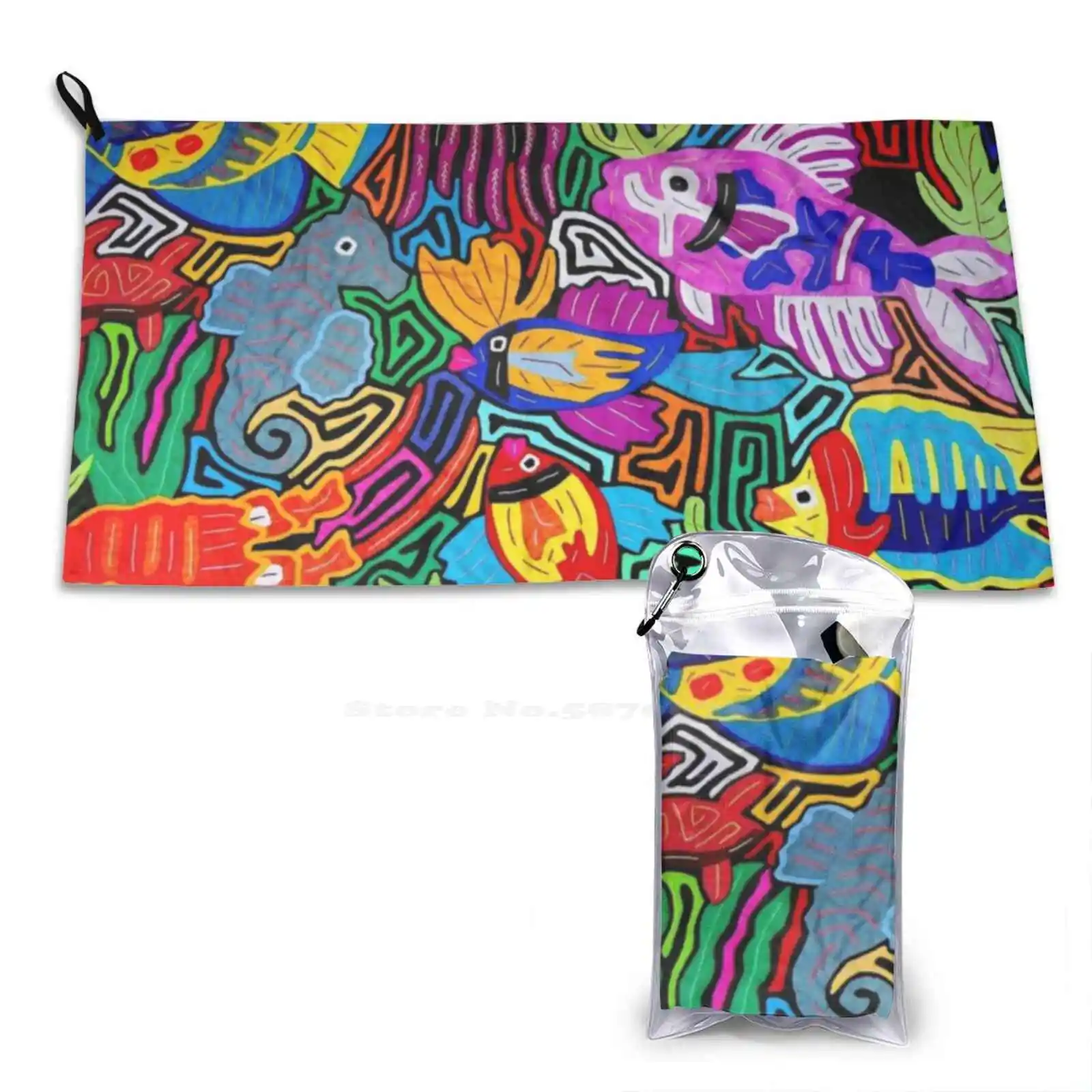 Mola De Panama Soft Towel Quick Dry Beach Towel Mola De Panama