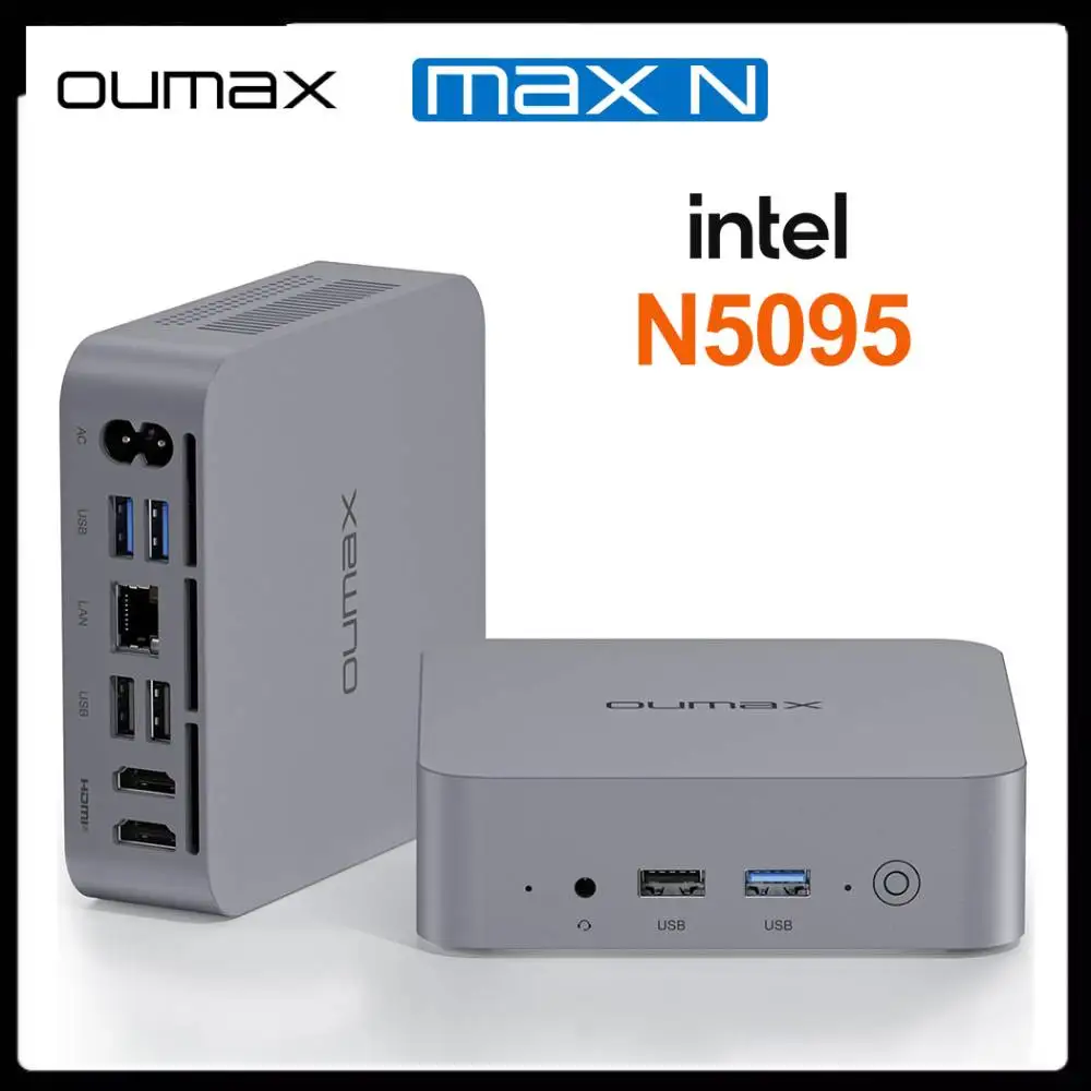 OUMAX MAX N Intel Lake N5095 Processor Mini PC 8GB 128GB 256GB 1000M LAN Mini Desktop Office Computer VS GMKtec T8 Pro Mini S12