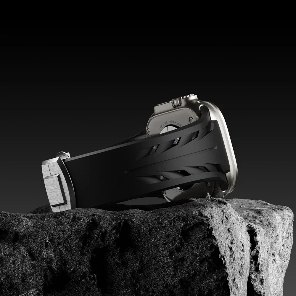 Cut To Size Band for Apple Watch Ultra 2 49mm 45mm 44mm 42mm Sports Rubber Strap for IWatch Series 9 8 7 6 5 Se Luxury Bracelet image 2