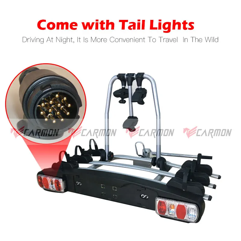 Hitch Mount 3 Bikes Rack Rear Mounted Bicycle For Truck SUV Tray Style Car Rear Carrier Rack