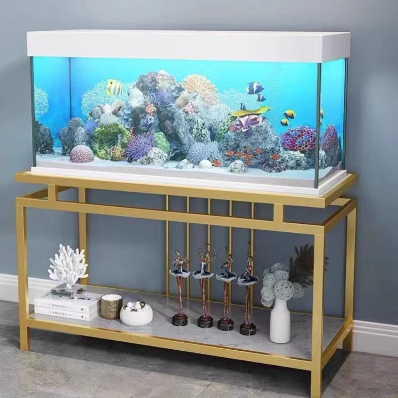 Creative Marble Fish Tank Shelf Load-bearing Aquarium Shelf Fish Tank Shelf Living Room Fish Tank Cabinet Base