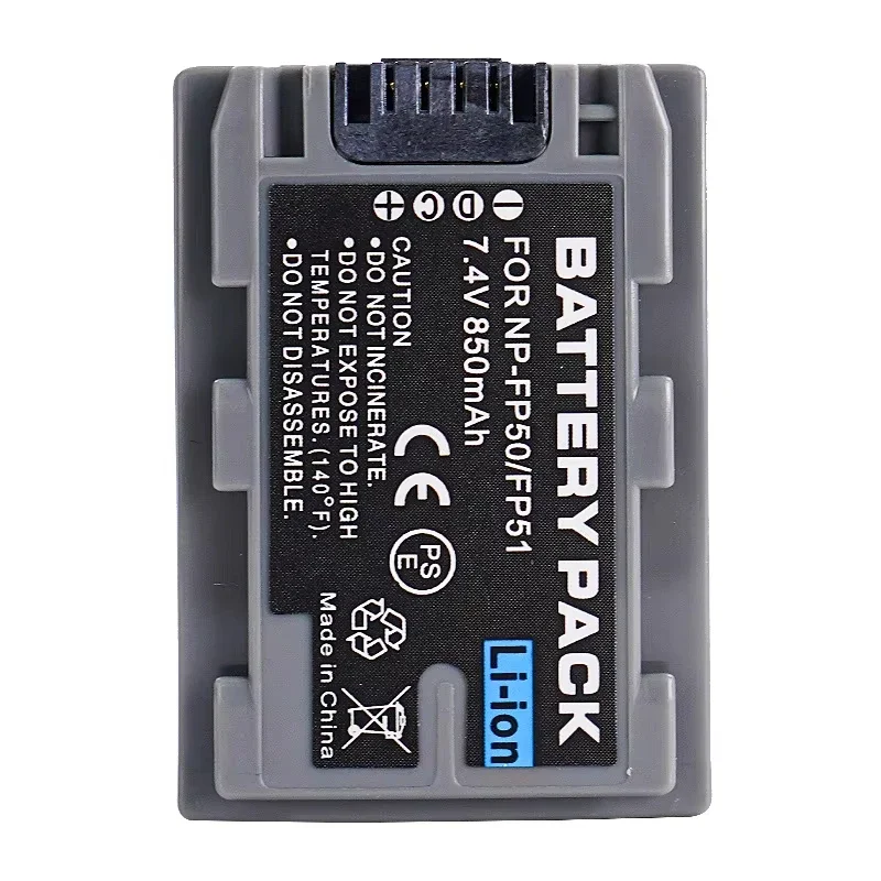 NP-FP50 Camera Battery 850mAh NP-FP30 NP-FP70 Rechargeable Battery for Sony NP-FP60 NP-FP71 NP-FP90 DCR-SX40 SX41 HDR-CX105