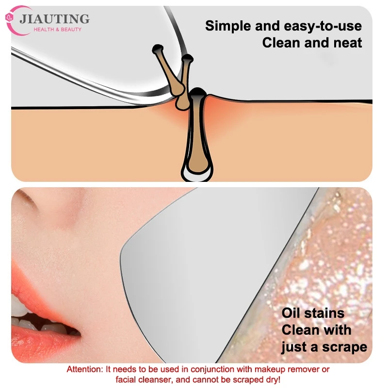 Aço inoxidável raspador cosmético, cravo espátula, raspagem facial, massagem, cabelo folículo limpeza ferramenta, maquiagem profissional ferramenta