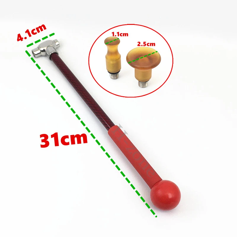 Car dent repair titanium alloy percussion leveling hammer carbon fiber rod hammer head sheet metal restoration anti-slip hammer