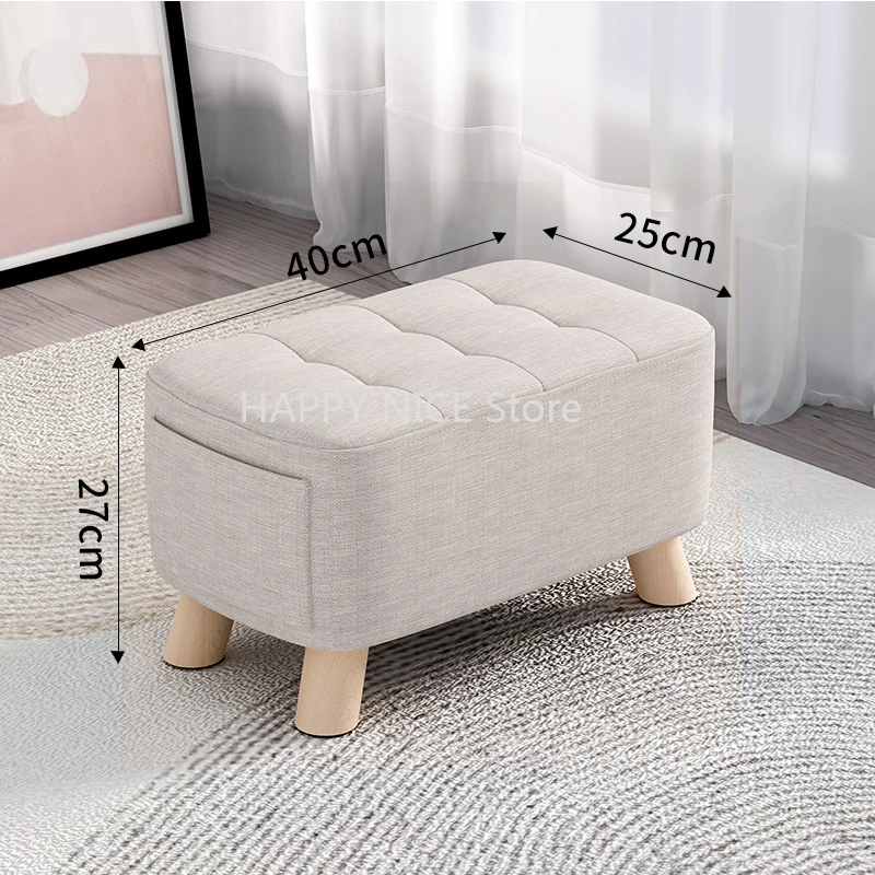 Taburete para reposapiés, silla otomana nórdica para reposapiés, Banco de zapatos, Muebles de madera para jardín, LQ10XP