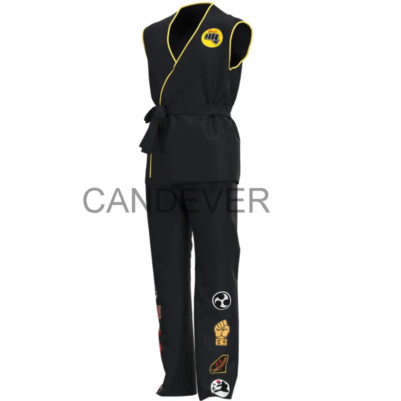 El chico de Karate Daniel LaRusso Johnny Lawrence uniforme de Karate negro diadema Cobra Kai disfraz de Cosplay para niños adultos hombres