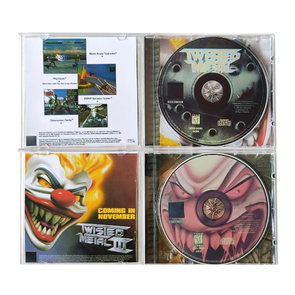 Disco de Juego de la Serie Twisted Metal para PS1, Desbloquea la Consola Station2, Unidad Óptica Retro, Lectura Directa, Repuestos para Videojuegos