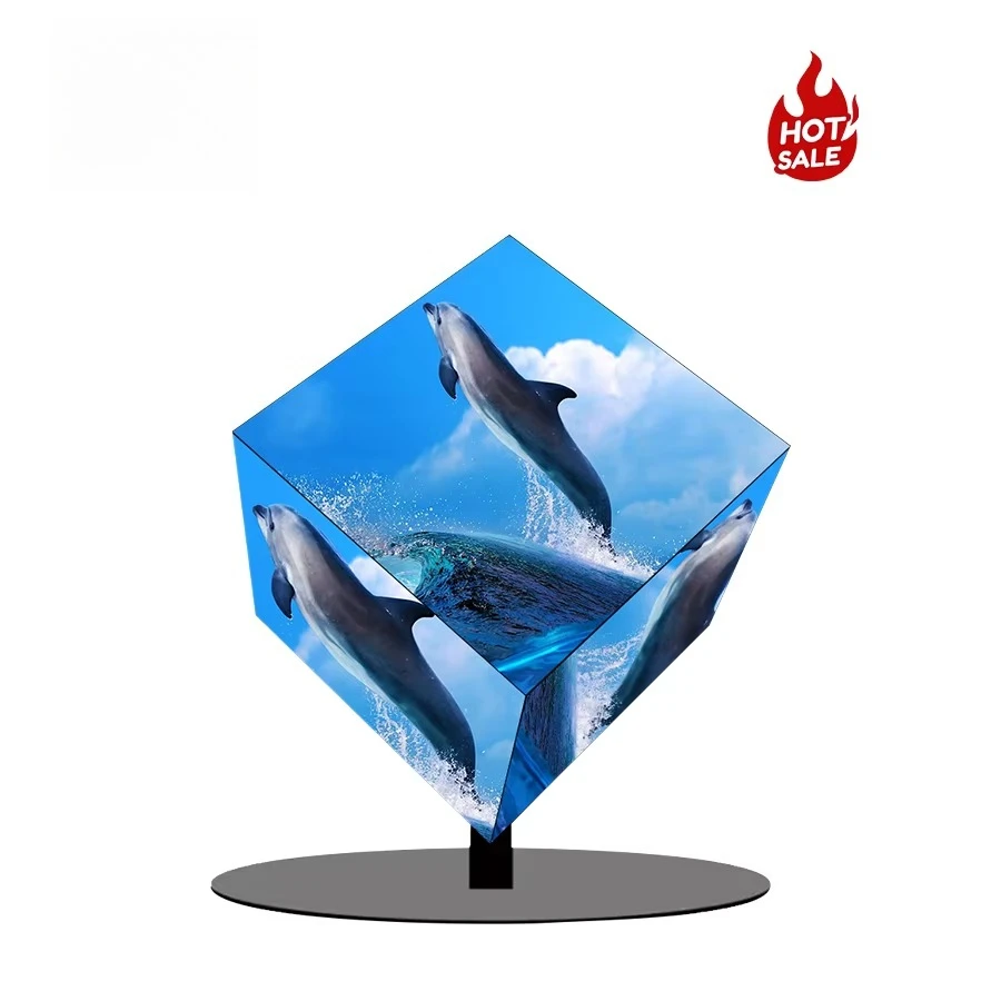 Pantalla LED de forma especial para interiores y exteriores, tablero de señalización para tienda, publicidad, pantalla LED de cubo para tienda 3D de 6 lados
