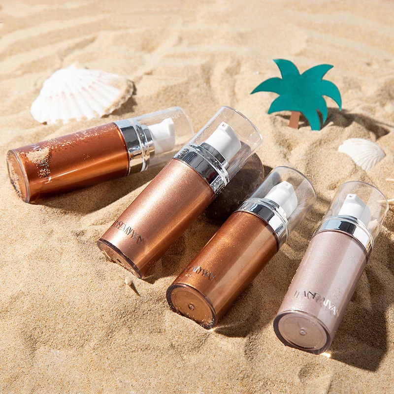 Visage corps lueur surligneur illuminateur maquillage été plage Sexy miroitant Bronze perle Contour ombrage éclaircir surligneur lotion